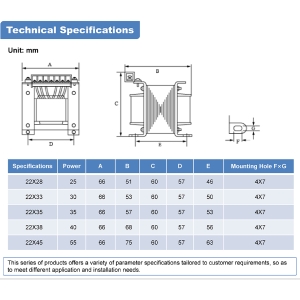 TRTDY-E EI Type Bent Pin Type Transformer Electrical Transformer 25VA-15kVA